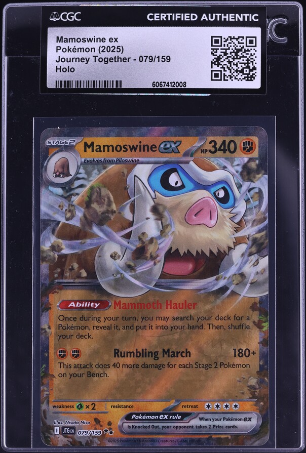2025 Pokemon Scarlet & Violet Journey Together Holo Mamoswine ex #79 CGC  AUTH on Fanatics Collect