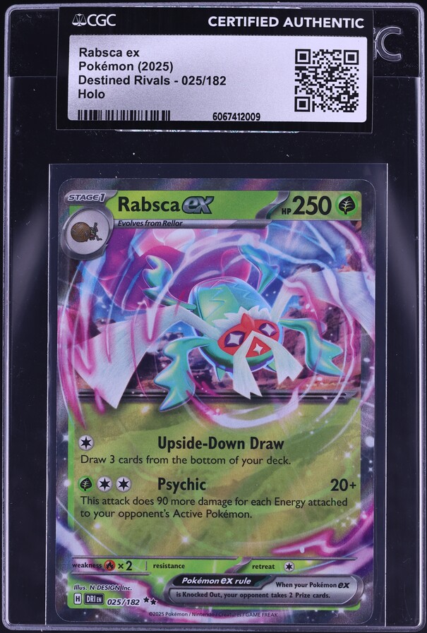 2025 Pokemon Scarlet & Violet Destined Rivals Holo Rabsca Ex #25 CGC AUTH on Fanatics Collect 2025 Pokemon Scarlet & Violet Destined Rivals Holo Rabsca Ex #25 CGC AUTH on Fanatics Collect
