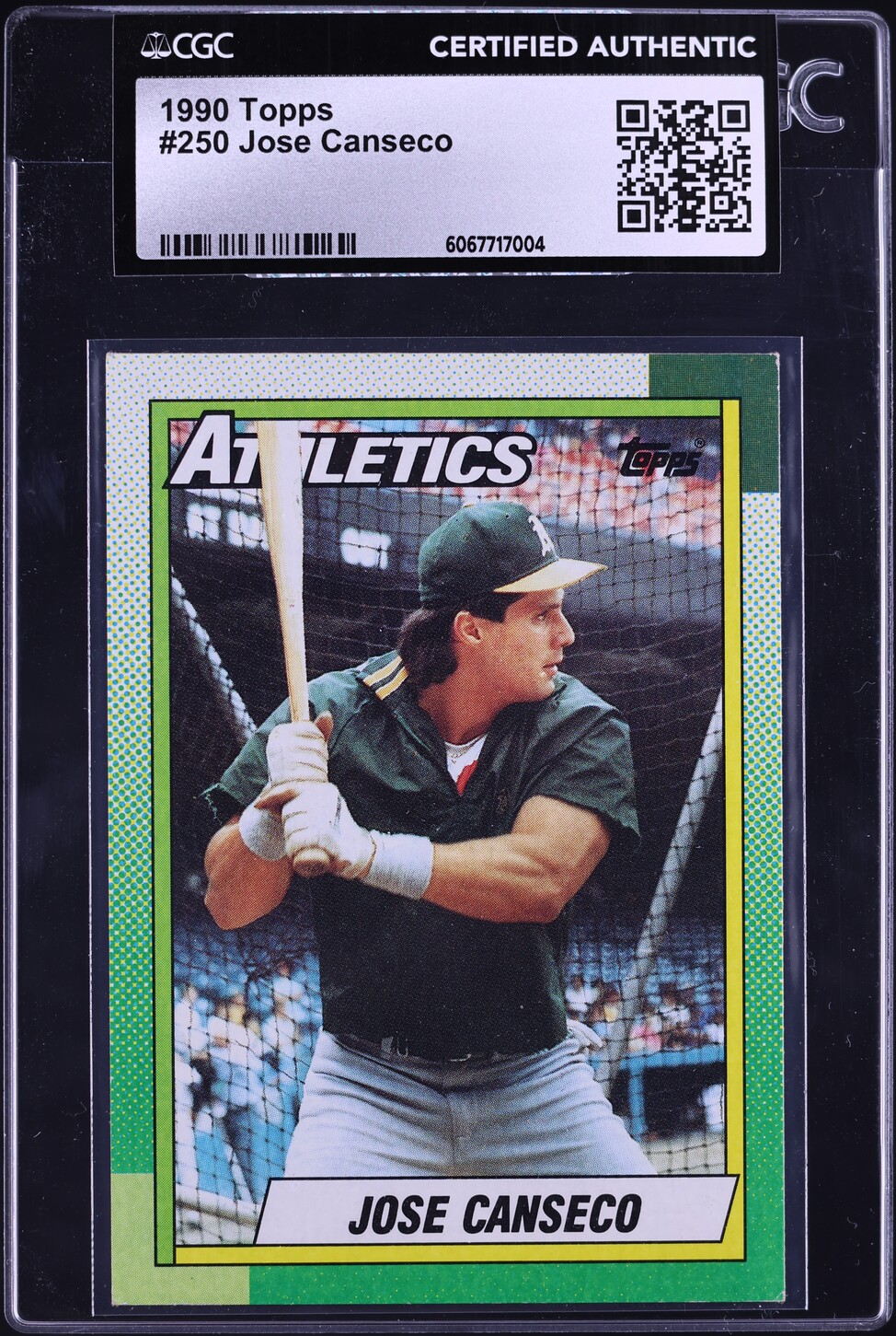 1990 Topps Jose Canseco #250 CGC AUTH