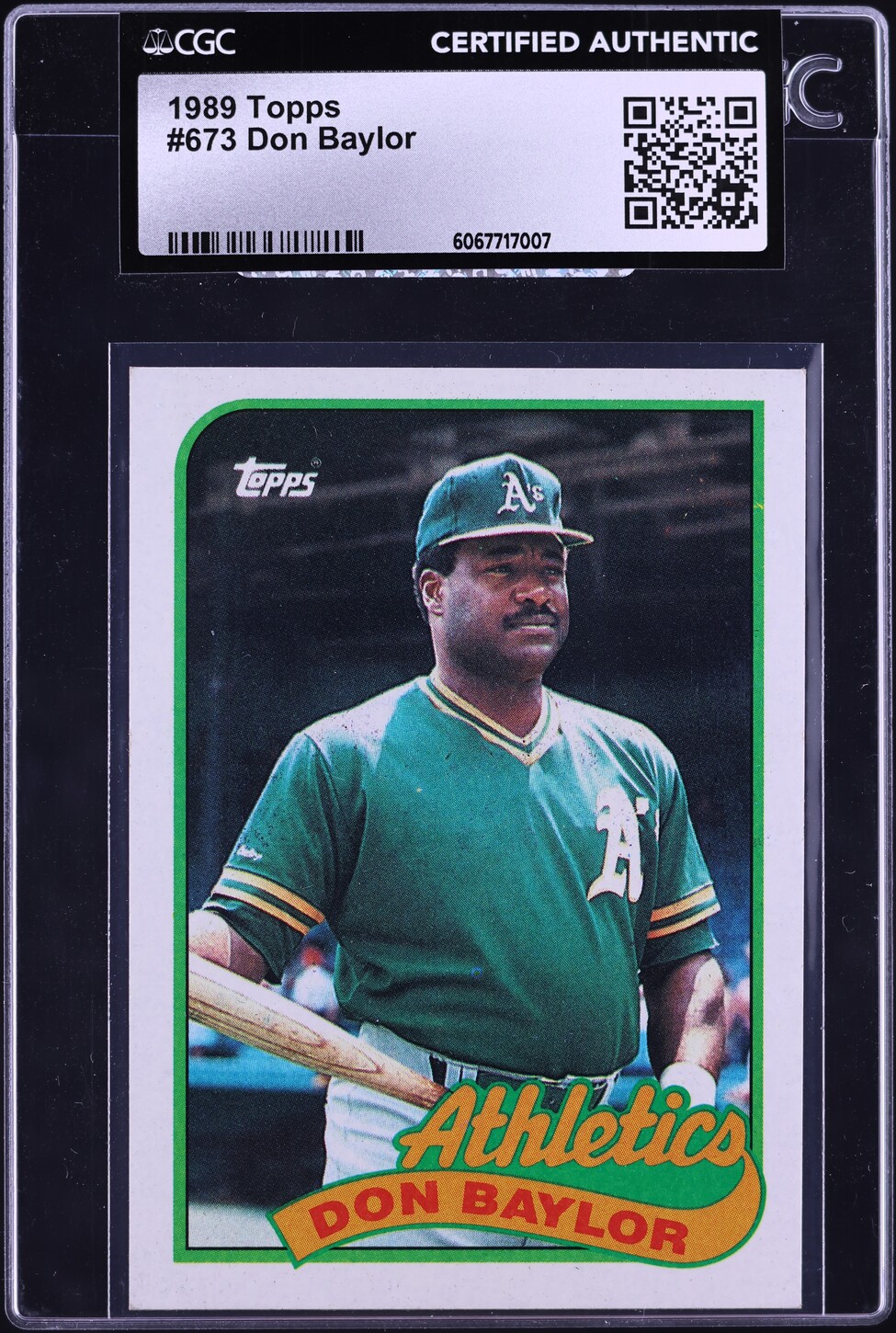 1989 Topps Don Baylor #673 CGC AUTH