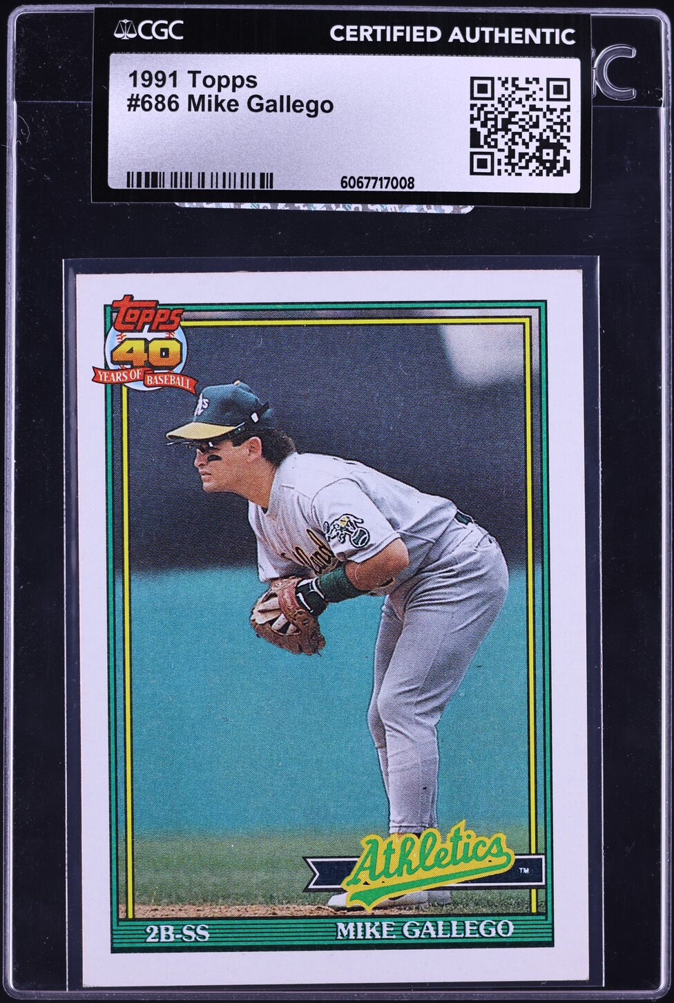 1991 Topps Mike Gallego #686 CGC AUTH