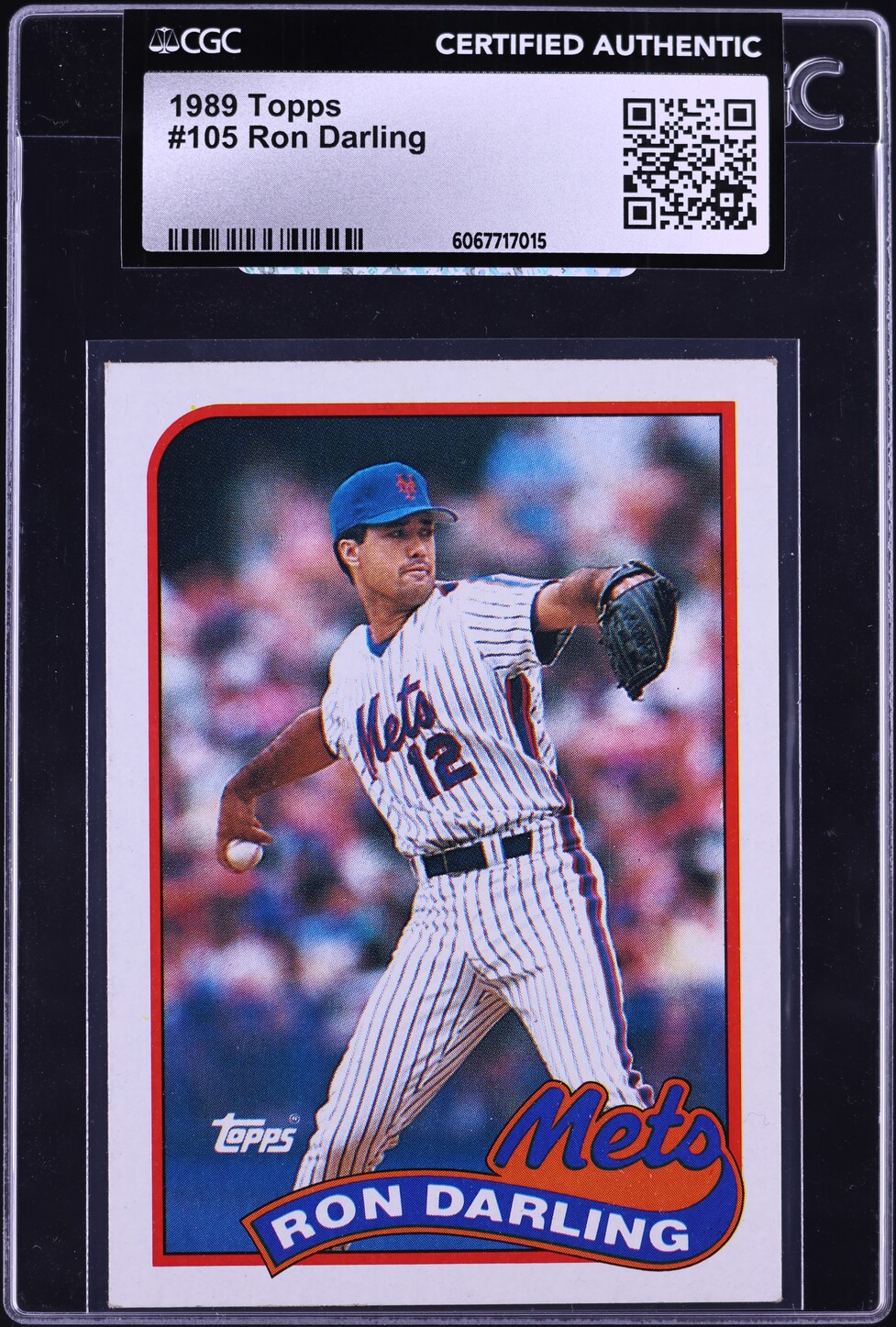 1989 Topps Ron Darling #105 CGC AUTH