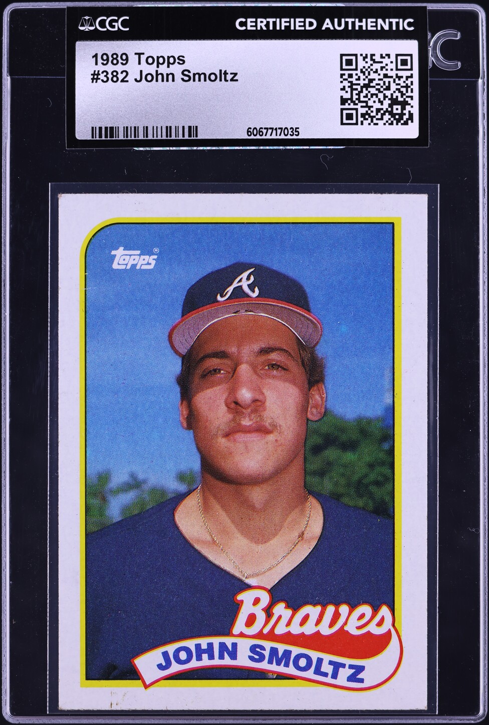 1989 Topps John Smoltz ROOKIE #382 CGC AUTH