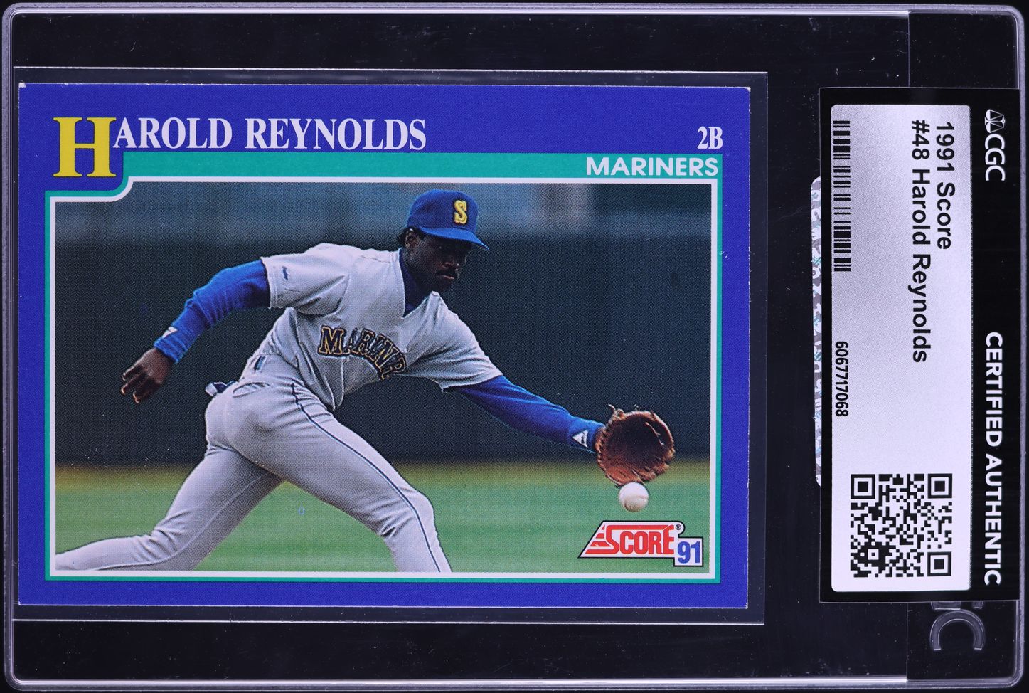 1991 Score Harold Reynolds #48 CGC AUTH