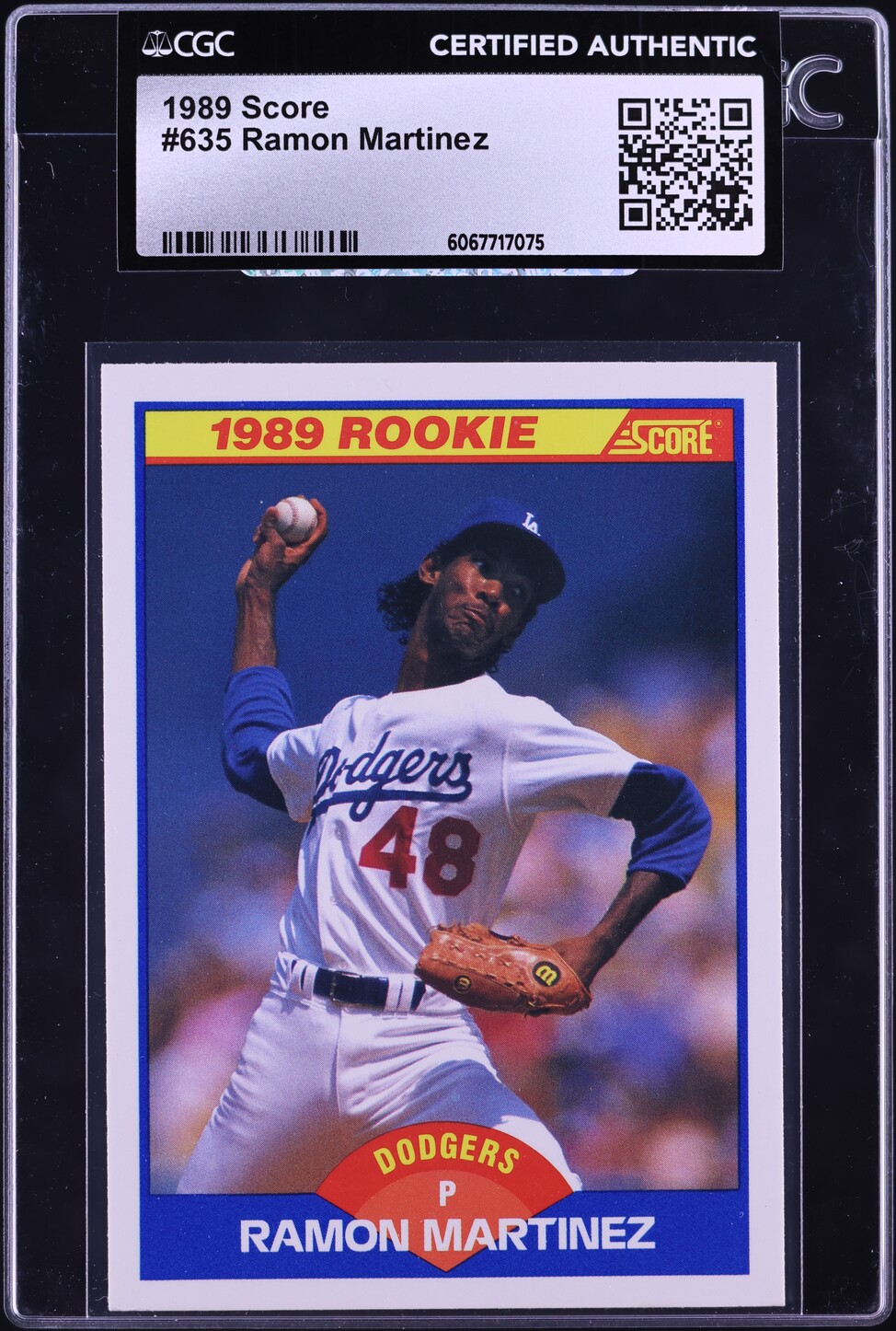 1989 Score Ramon Martinez #635 CGC AUTH