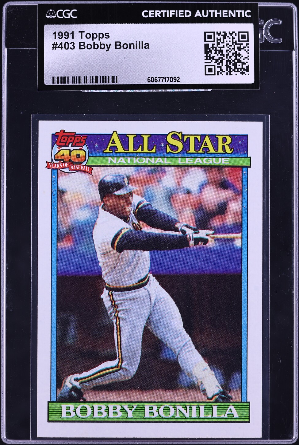 1991 Topps Bobby Bonilla #403 CGC AUTH