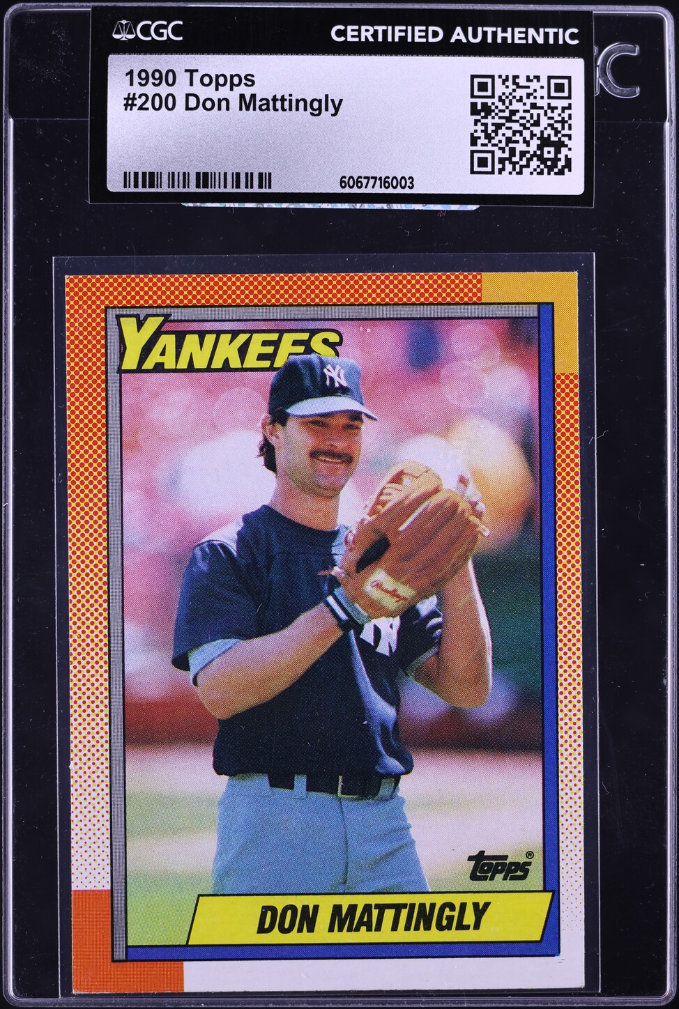 1990 Topps Don Mattingly #200 CGC AUTH