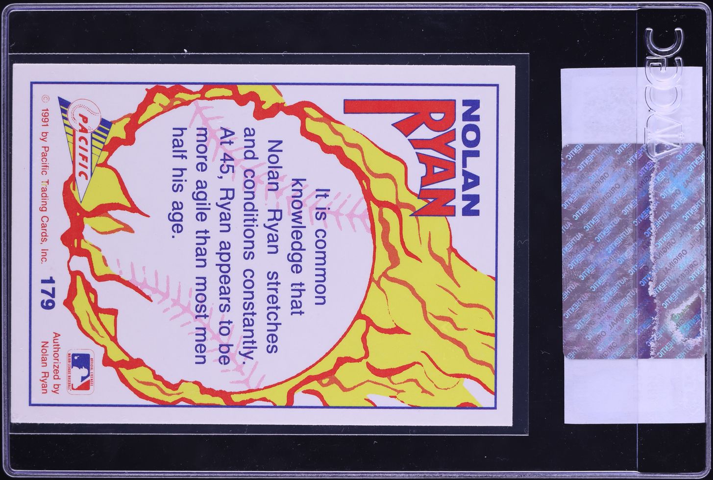 1991 Pacific Ryan Texas Express I Nolan Ryan #179 CGC AUTH