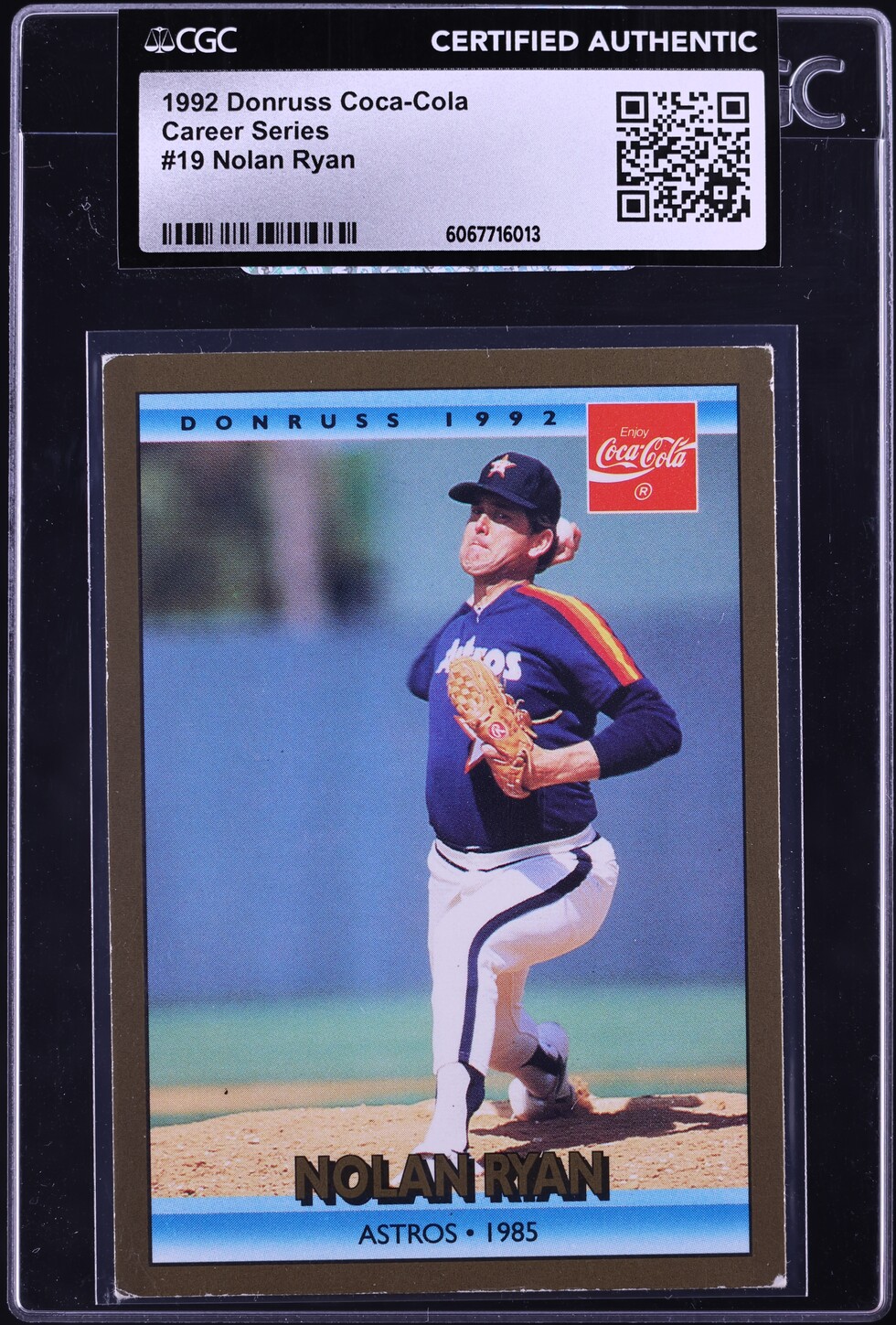 1992 Donruss Coca-Cola Career Series Nolan Ryan #19 CGC AUTH