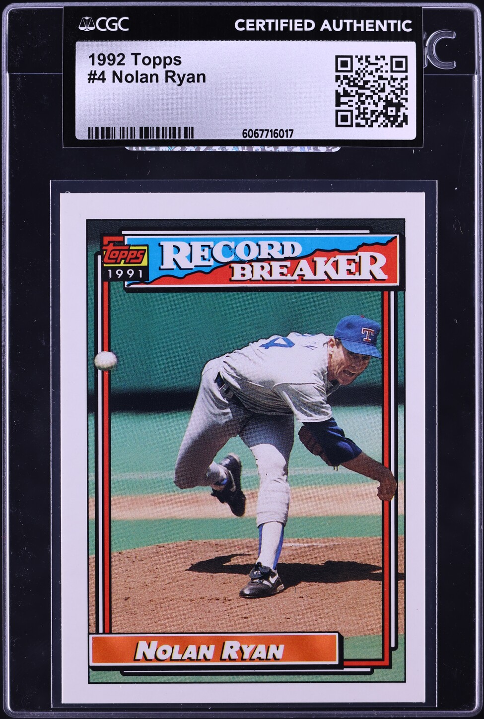 1992 Topps Nolan Ryan #4 CGC AUTH