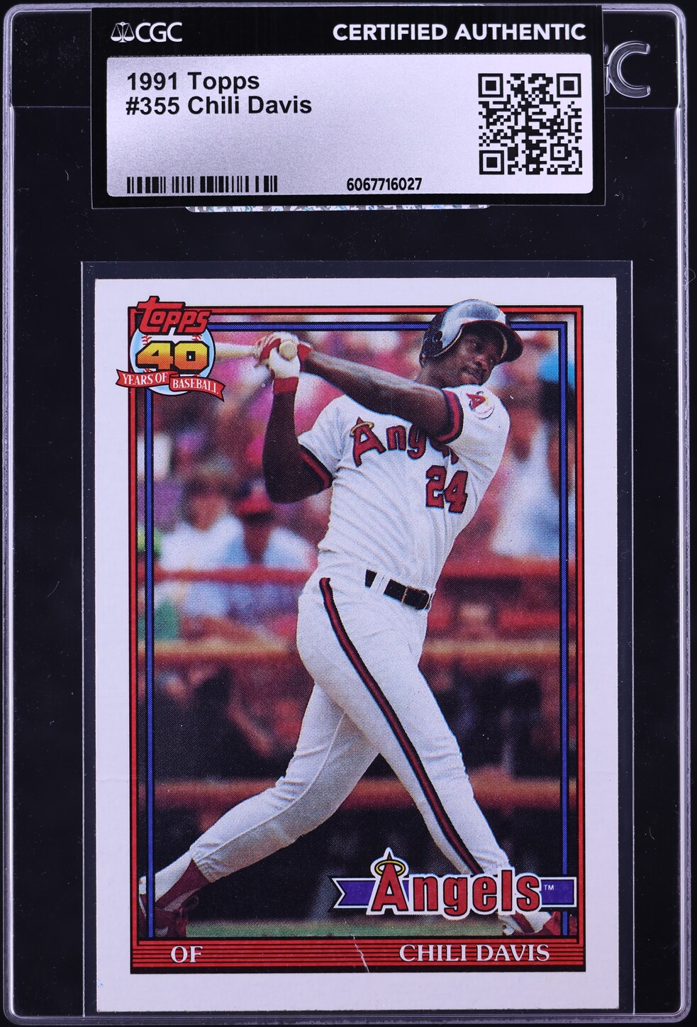 1991 Topps Chili Davis #355 CGC AUTH