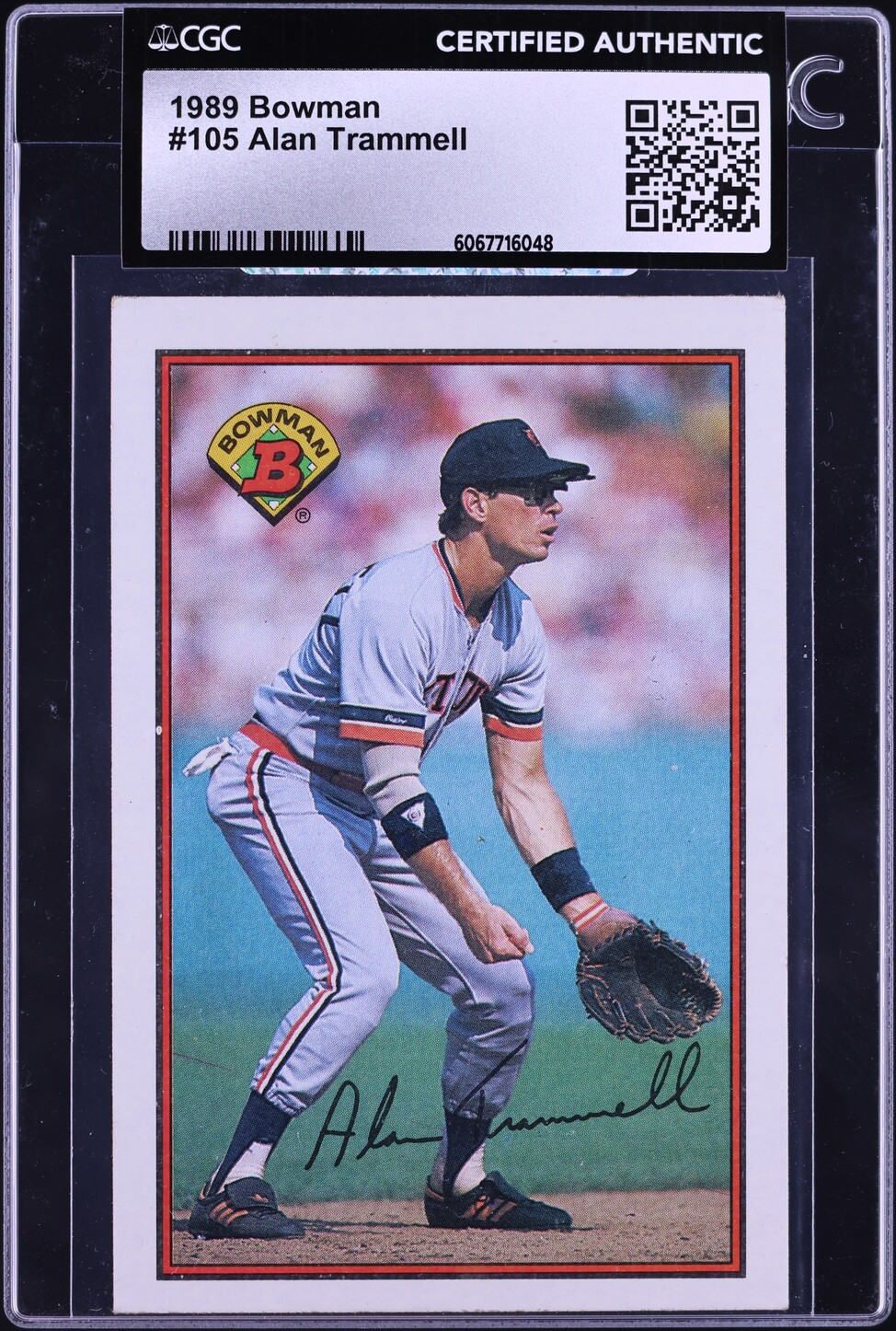 1989 Bowman Alan Trammell #105 CGC AUTH