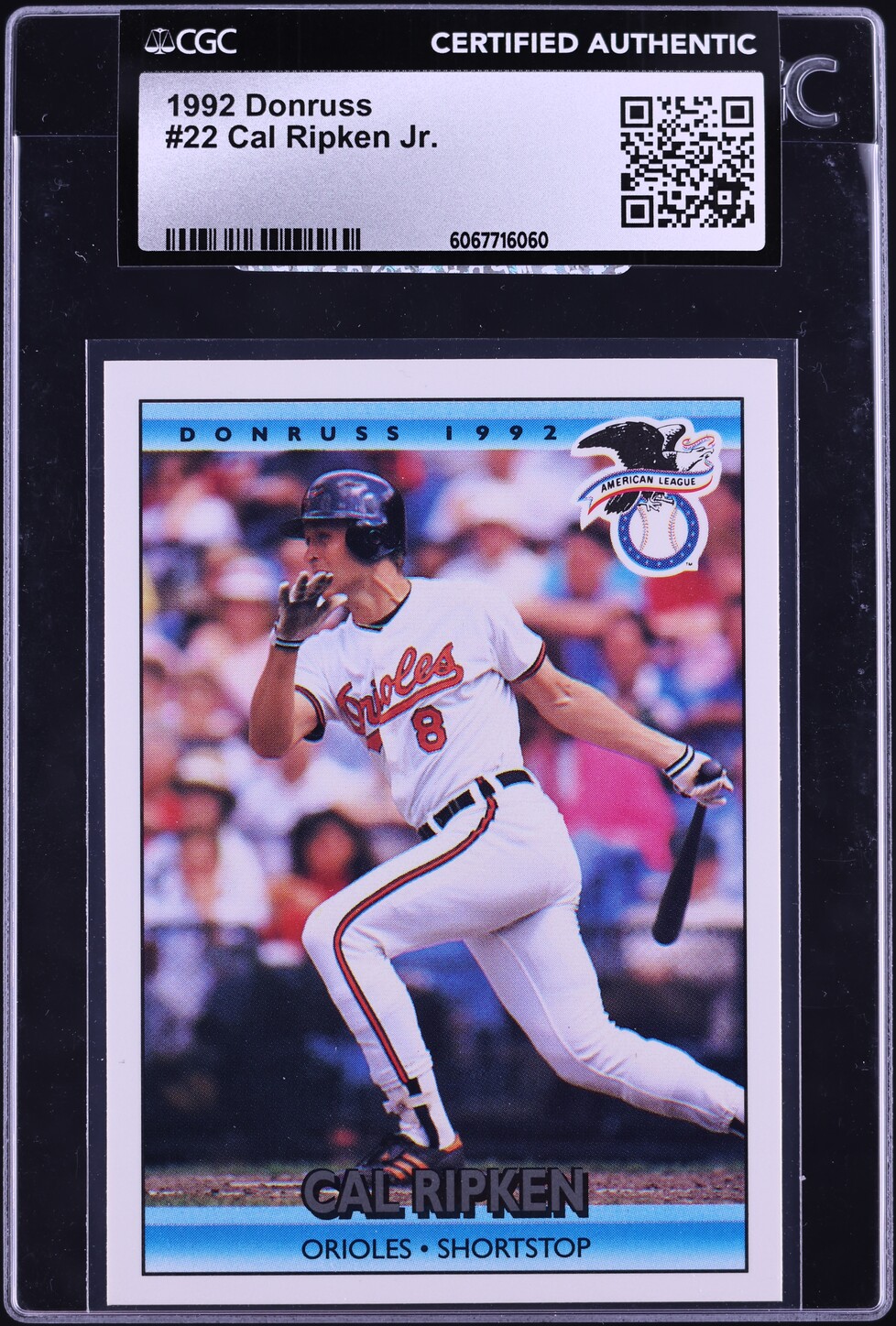 1992 Donruss Cal Ripken Jr. #22 CGC AUTH