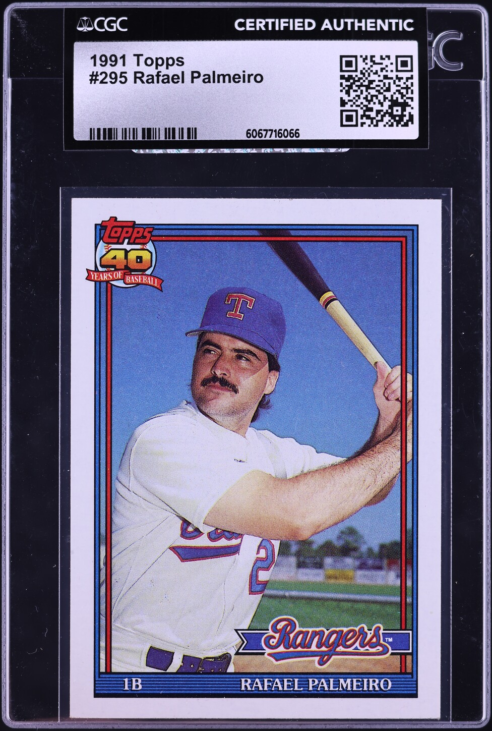 1991 Topps Rafael Palmeiro #295 CGC AUTH