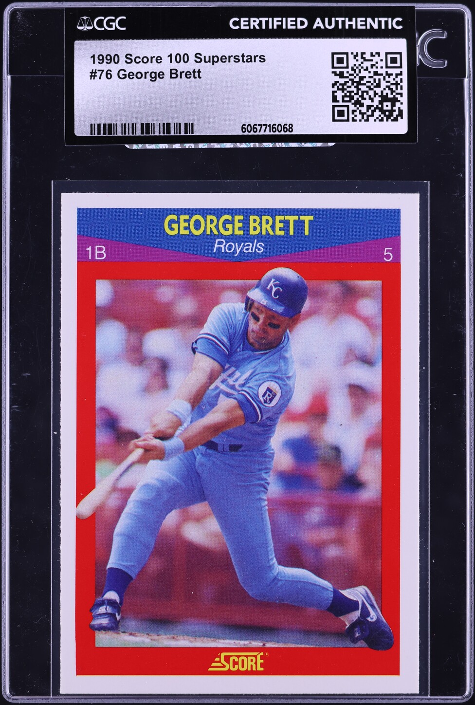 1990 Score 100 Superstars George Brett #76 CGC AUTH