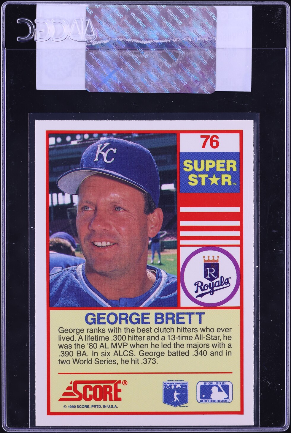 1990 Score 100 Superstars George Brett #76 CGC AUTH