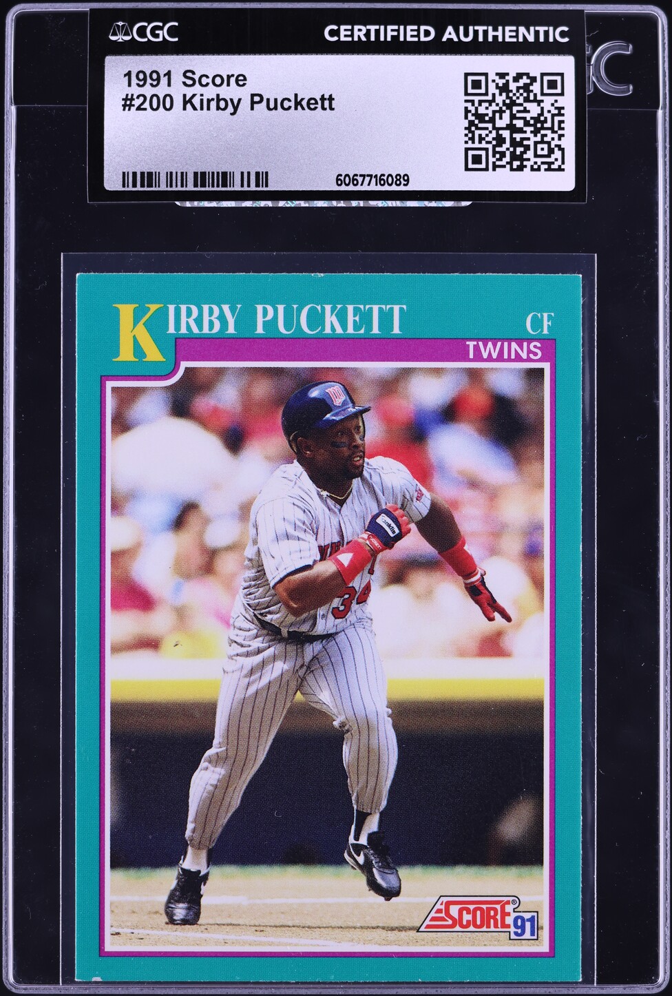 1991 Score Kirby Puckett #200 CGC AUTH