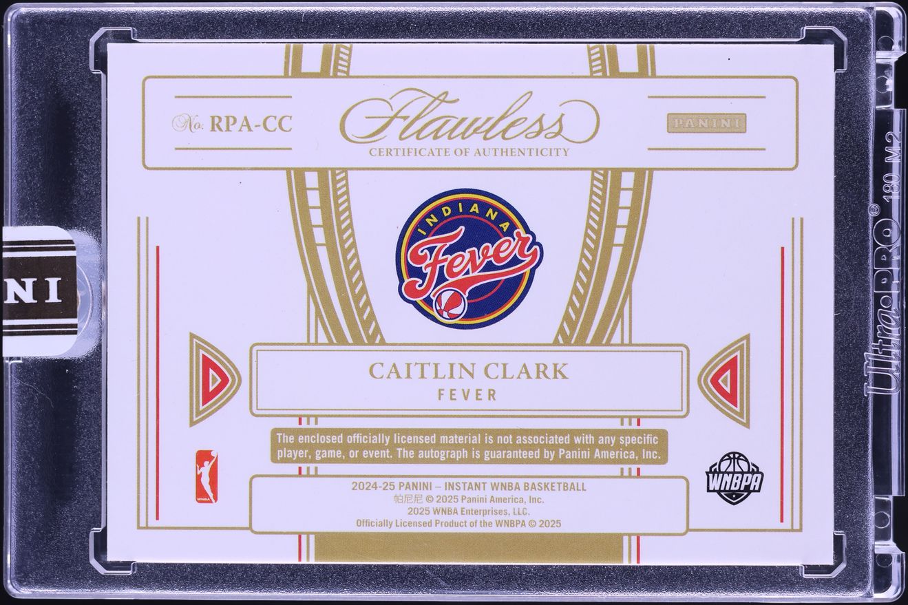 2024 Panini Flawless WNBA Gold Caitlin Clark ROOKIE PATCH AUTO /10 #RPA-CC