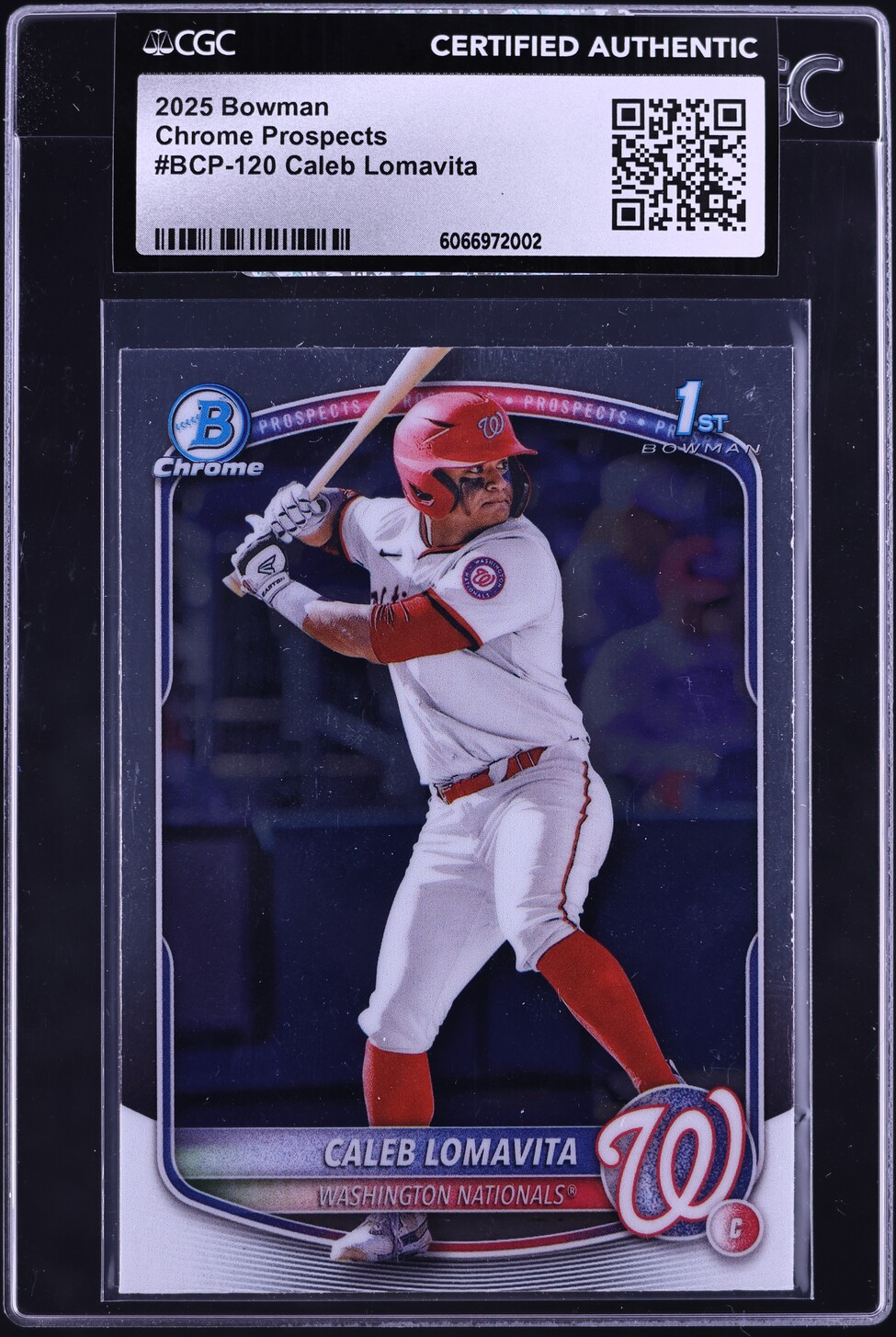 2025 Bowman Chrome Caleb Lomavita PROSPECT #BCP-120 CGC AUTH