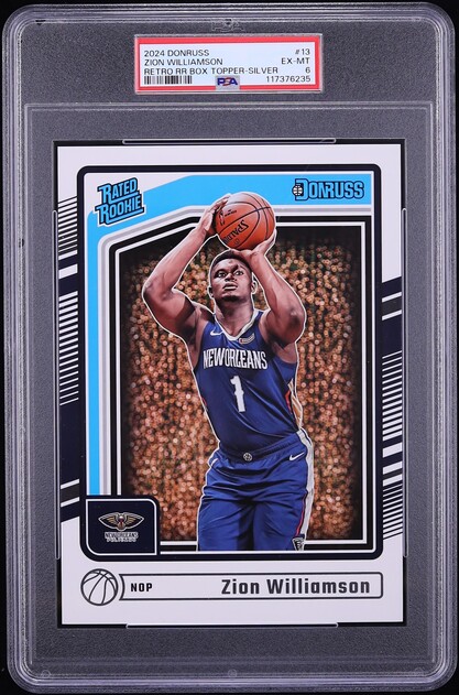 【99シリ　RC】ザイオン　zion 2024 Donruss Retro Box Topper Silver Zion Williamson #13 PSA 6