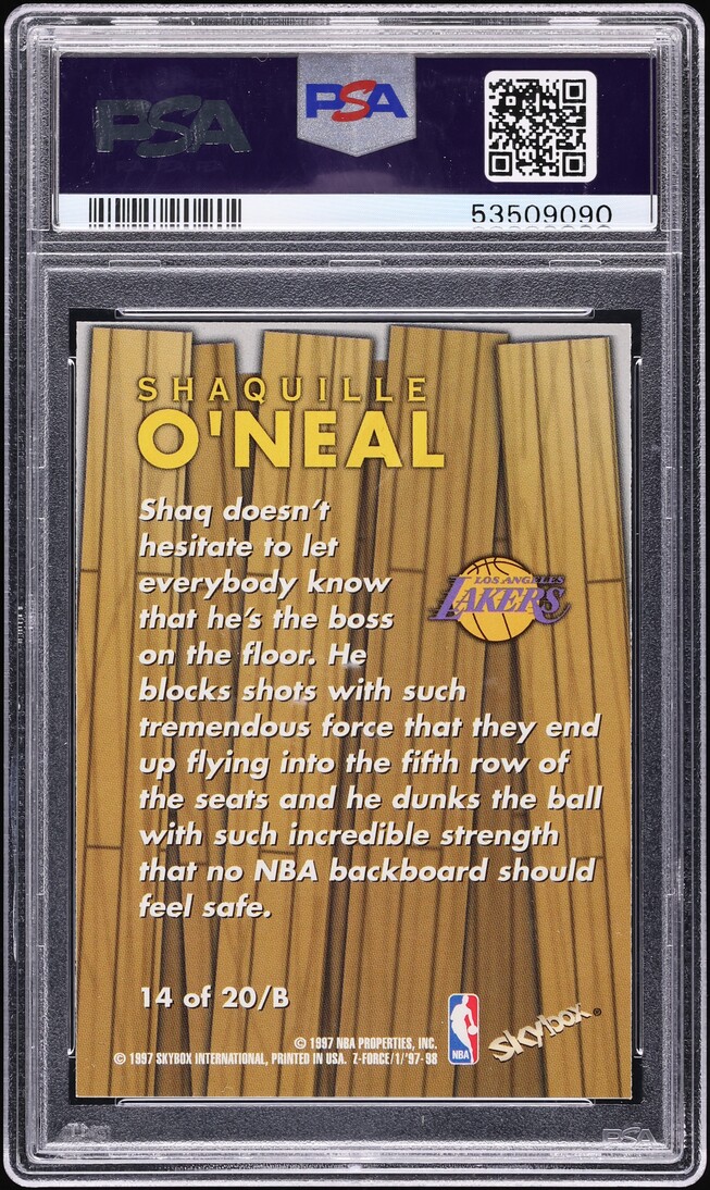 1997 Skybox Z-Force Boss Shaquille O'Neal #14 PSA 10 GEM MINT
