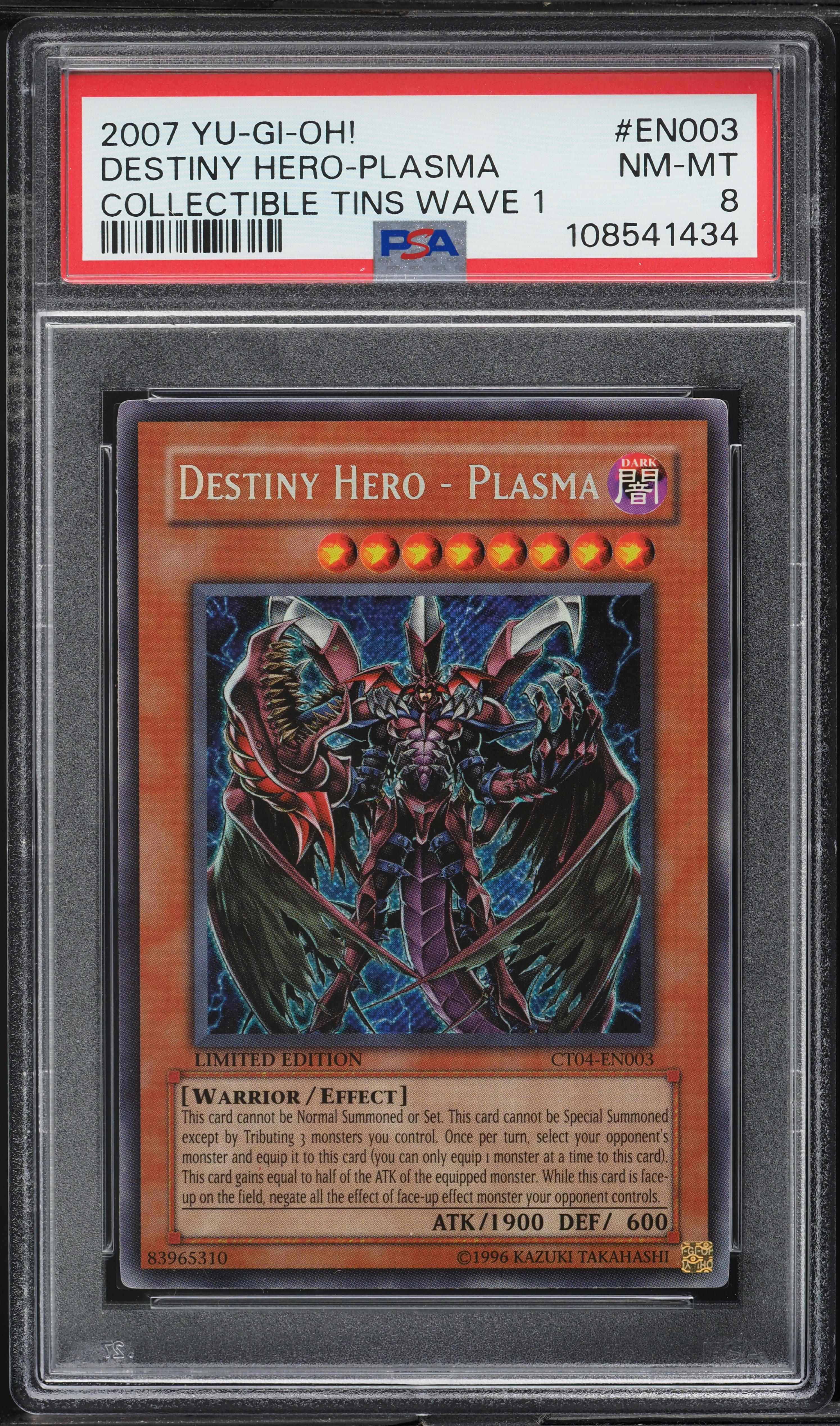 2007 Yu-Gi-Oh! Collectible Tins Wave 1 Destiny Hero-Plasma #CT04-EN003 PSA  8 on Fanatics Collect