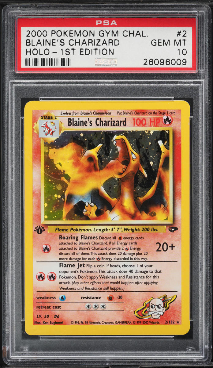 2000 Pokemon Gym Challenge 1st Edition Holo Blaine's Charizard #2 PSA 10 GEM