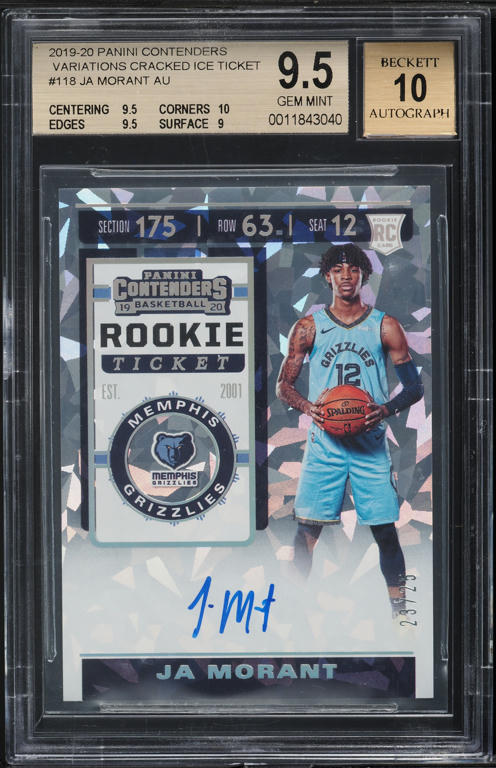 2019 Panini Contenders Cracked Ice Ja Morant ROOKIE AUTO /25 #118