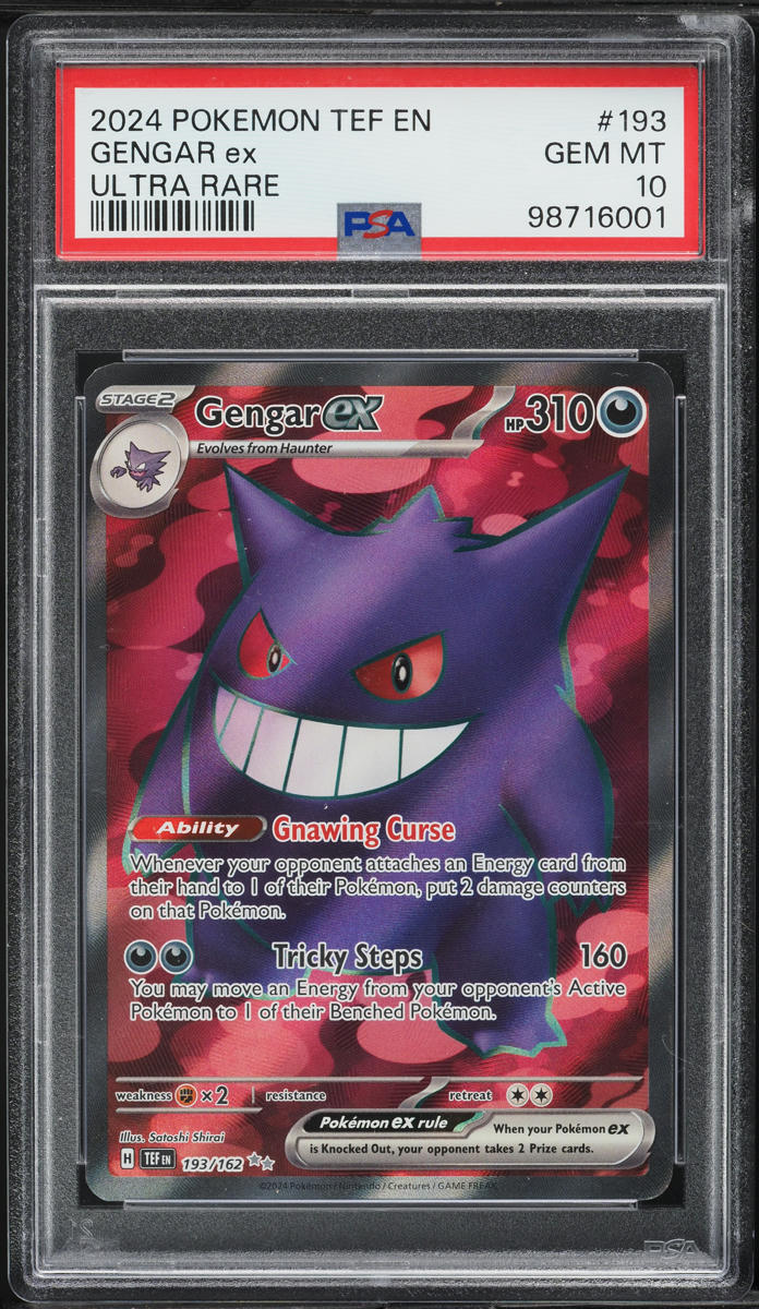 2024 Pokemon SV Temporal Forces Full Art Gengar ex #193 PSA 10 GEM