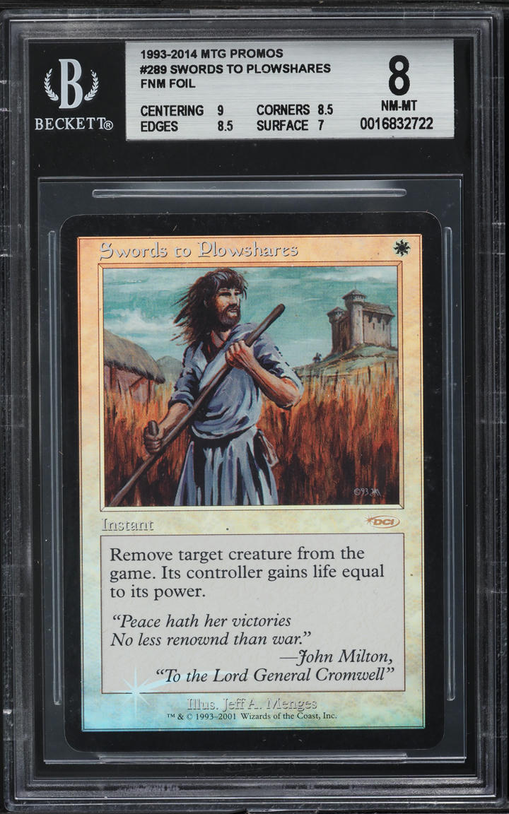 1993 Magic The Gathering MTG Promos Swords to Plowshares Foil BGS 8 NM-MT