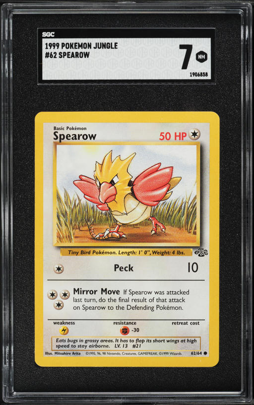 1995 spearow pokemon card 1999 Pokemon Jungle 1st Edition Spearow #62 PSA 10 GEM MINT on Fanatics  Collect