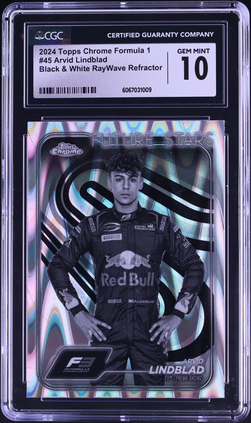 2024 Topps Chrome F1 Black & White RayWave Refractor Arvid