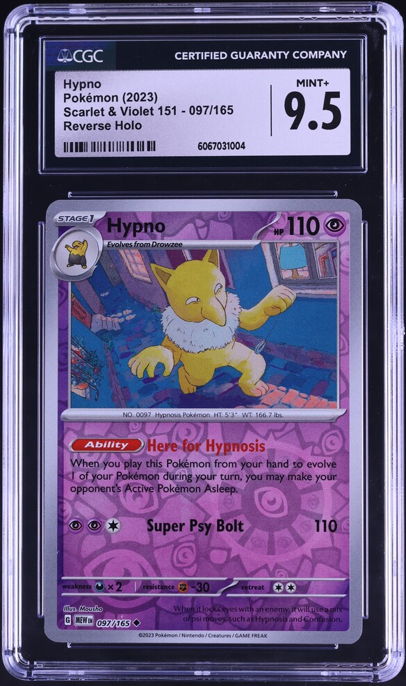 first edition hypno pokemon card Hypno Pokemon The Mystery of the Fossils Holo Japanese #097 CGC 9