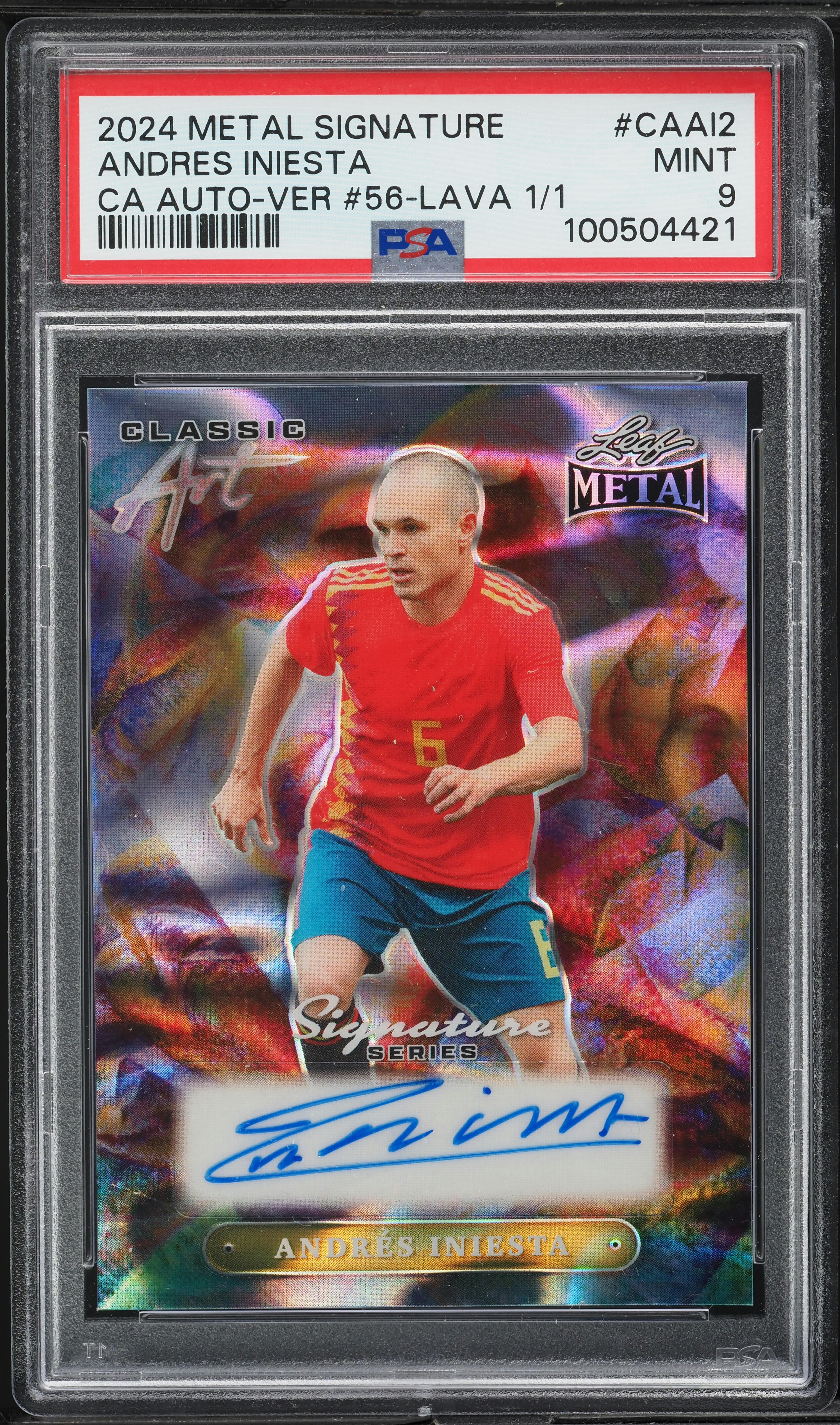2024 Leaf Metal Signature Classic Art #56 Lava Andres Iniesta AUTO