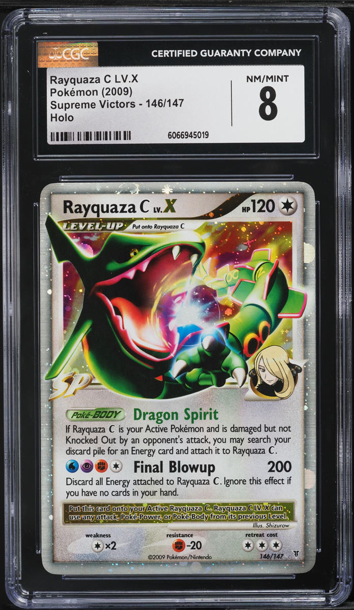 2009 Pokemon Platinum Supreme Victors Holo Rayquaza C LV.X #146 CGC 8 NM-MT
