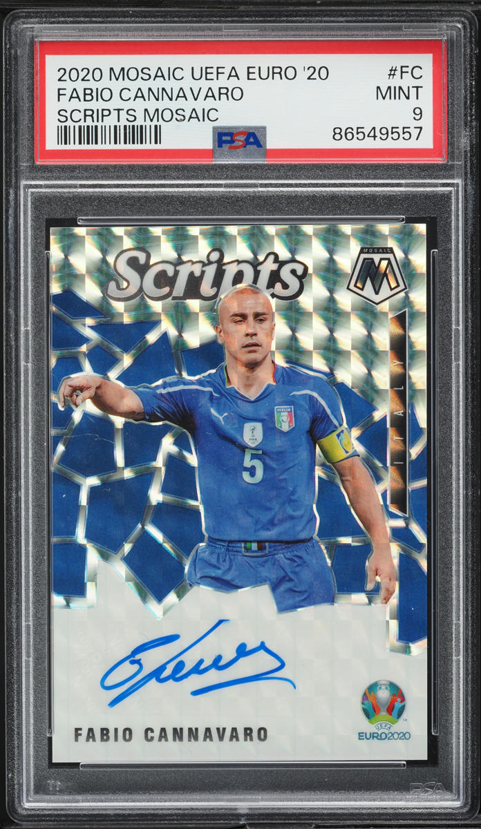 2020 Panini Mosaic UEFA Euro Scripts Fabio Cannavaro AUTO #SM-FC PSA 9 MINT