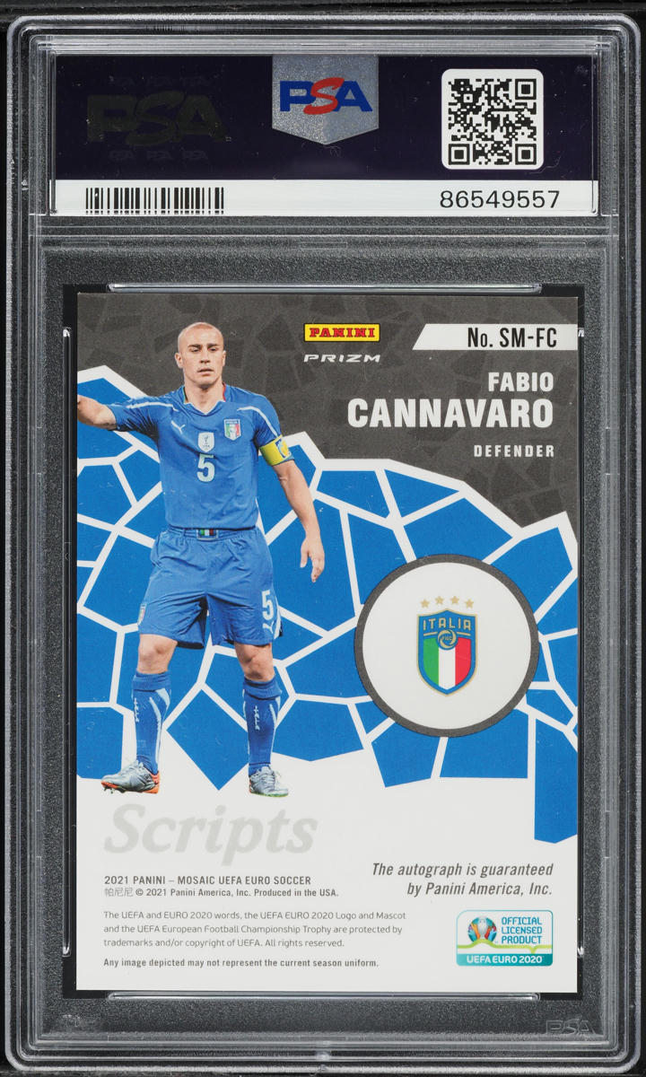 2020 Panini Mosaic UEFA Euro Scripts Fabio Cannavaro AUTO #SM-FC PSA 9 MINT
