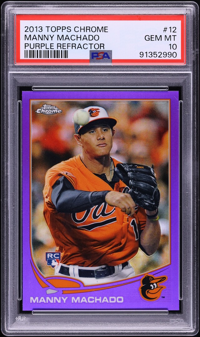 2013 Topps Chrome Purple Refractor Manny Machado ROOKIE #12 PSA 10 GEM MINT