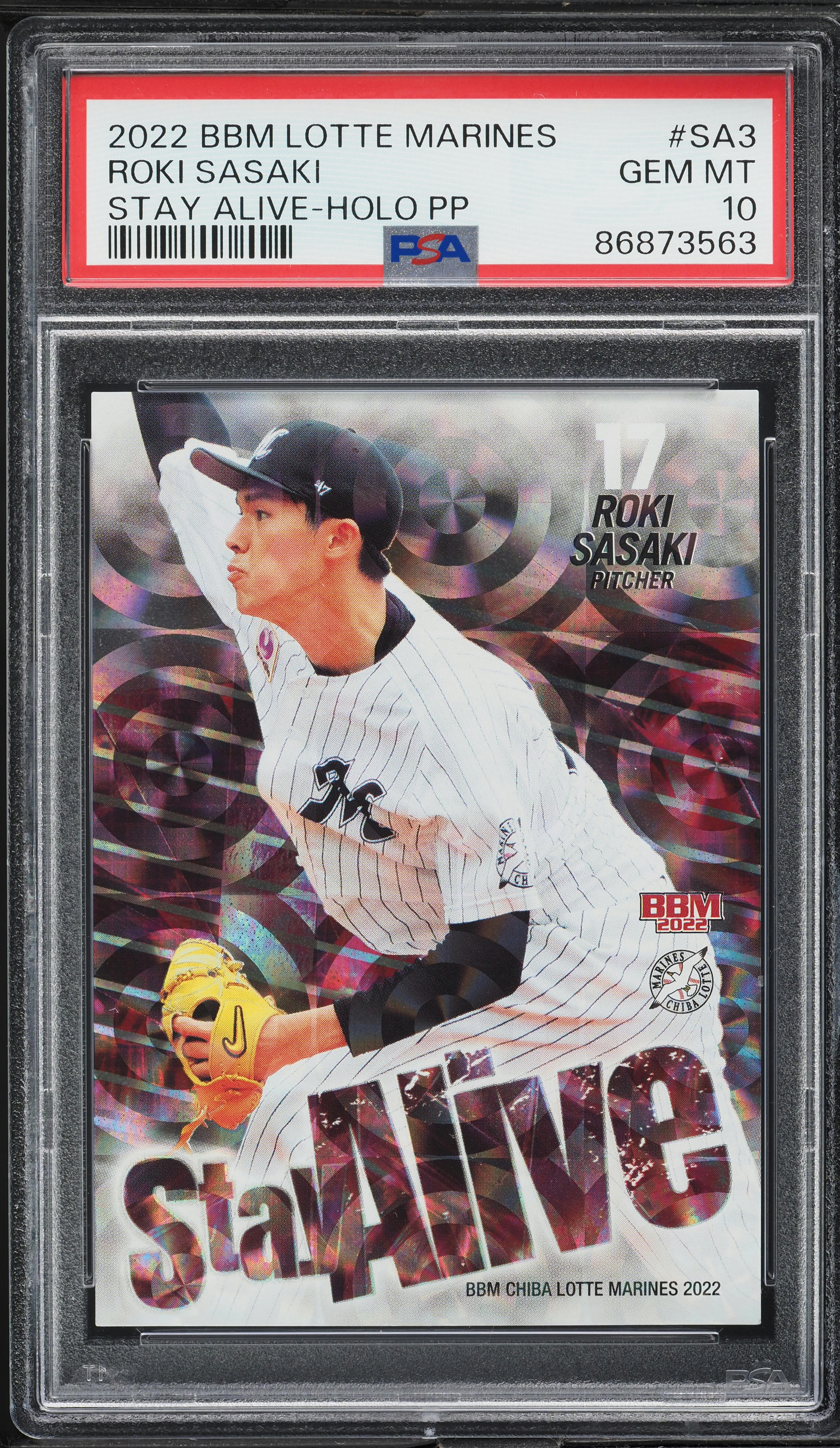 2022 BBM Chiba Lotte Marines Stay Alive Holo Pp Roki Sasaki /120