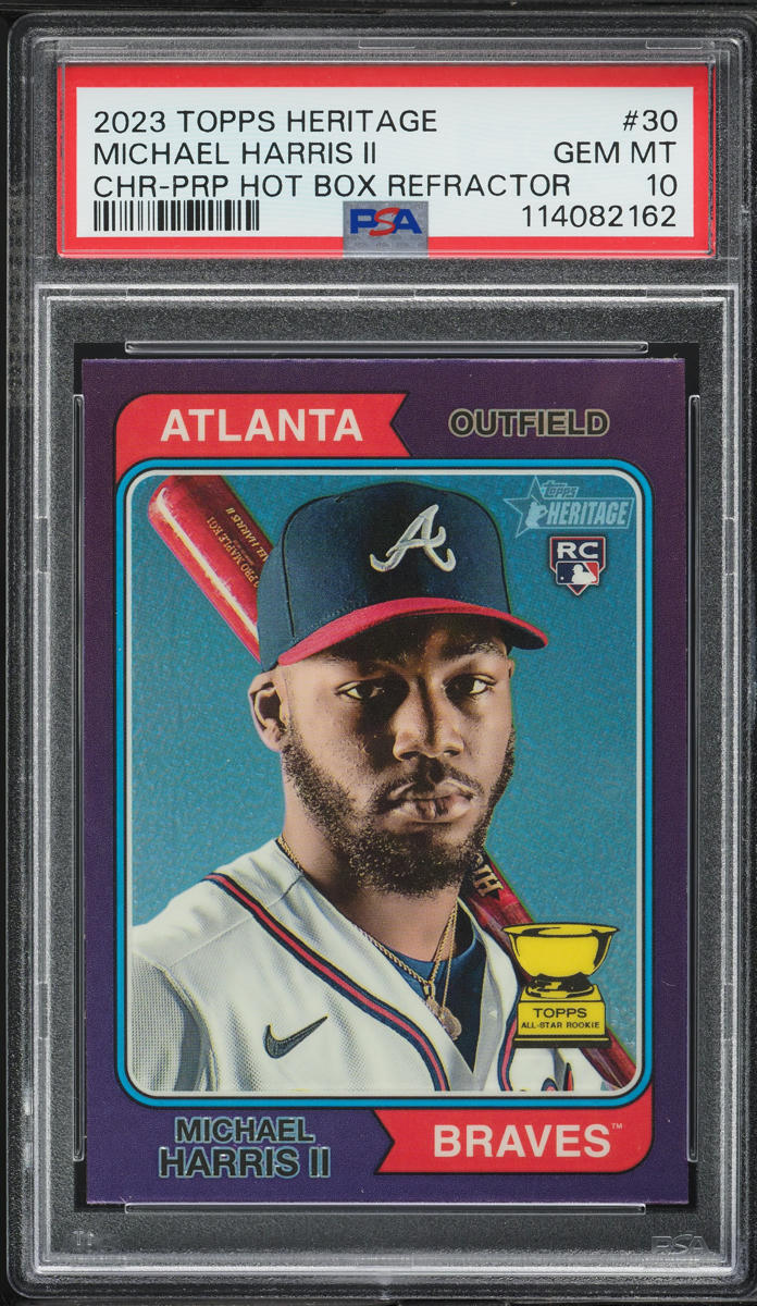 2023 Topps Heritage Chr-Prp Hot Box Refractor Michael Harris II RC #30 PSA 10