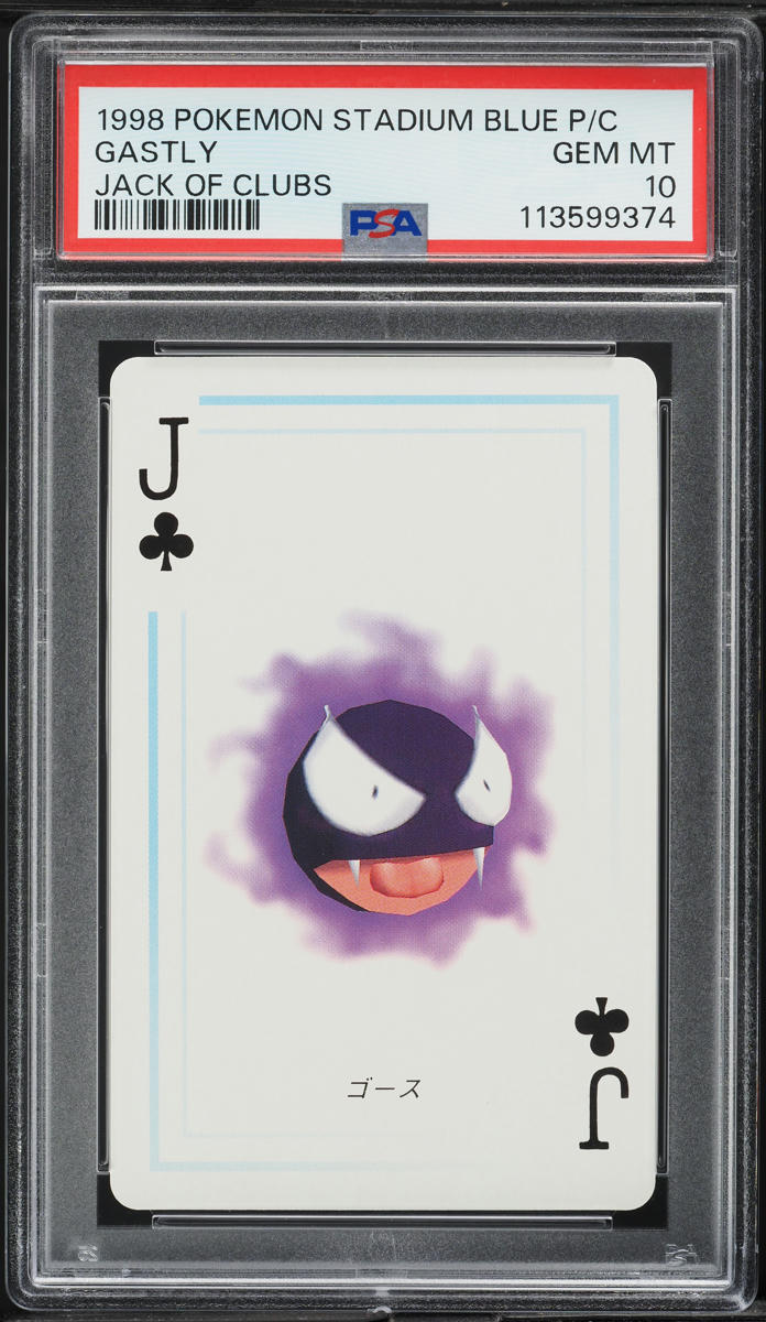 1998 Pokemon Stadium Blue Version Playing Cards Jack Of Clubs Gastly PSA 10 GEM