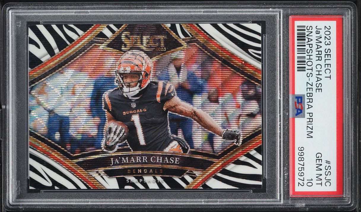 2023 Select Snapshots Zebra Prizm Ja'Marr Chase #SSJC PSA 10 GEM MINT
