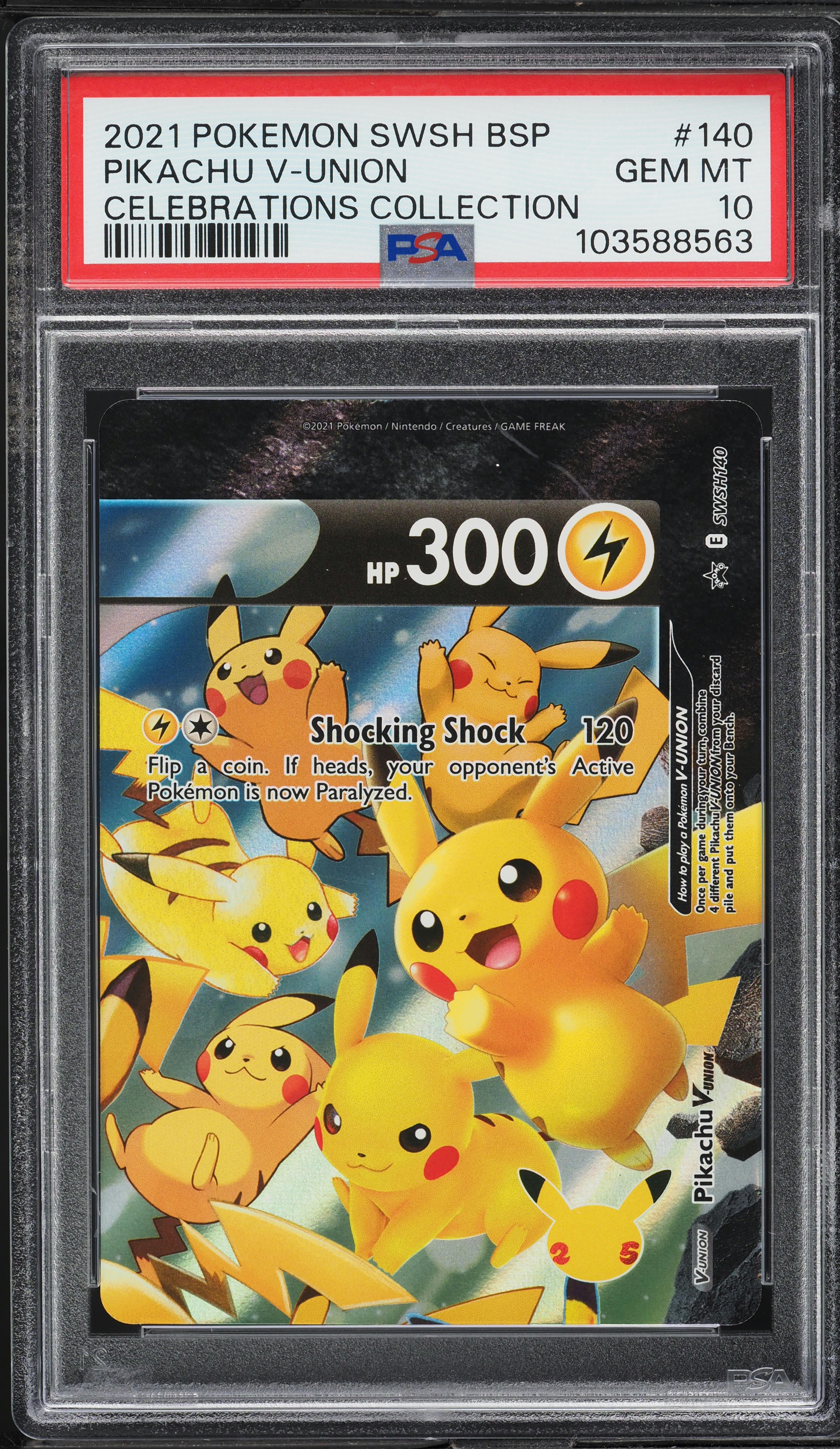 2021 Pokemon SWSH Black Star Promo Celebrations Pikachu V Union