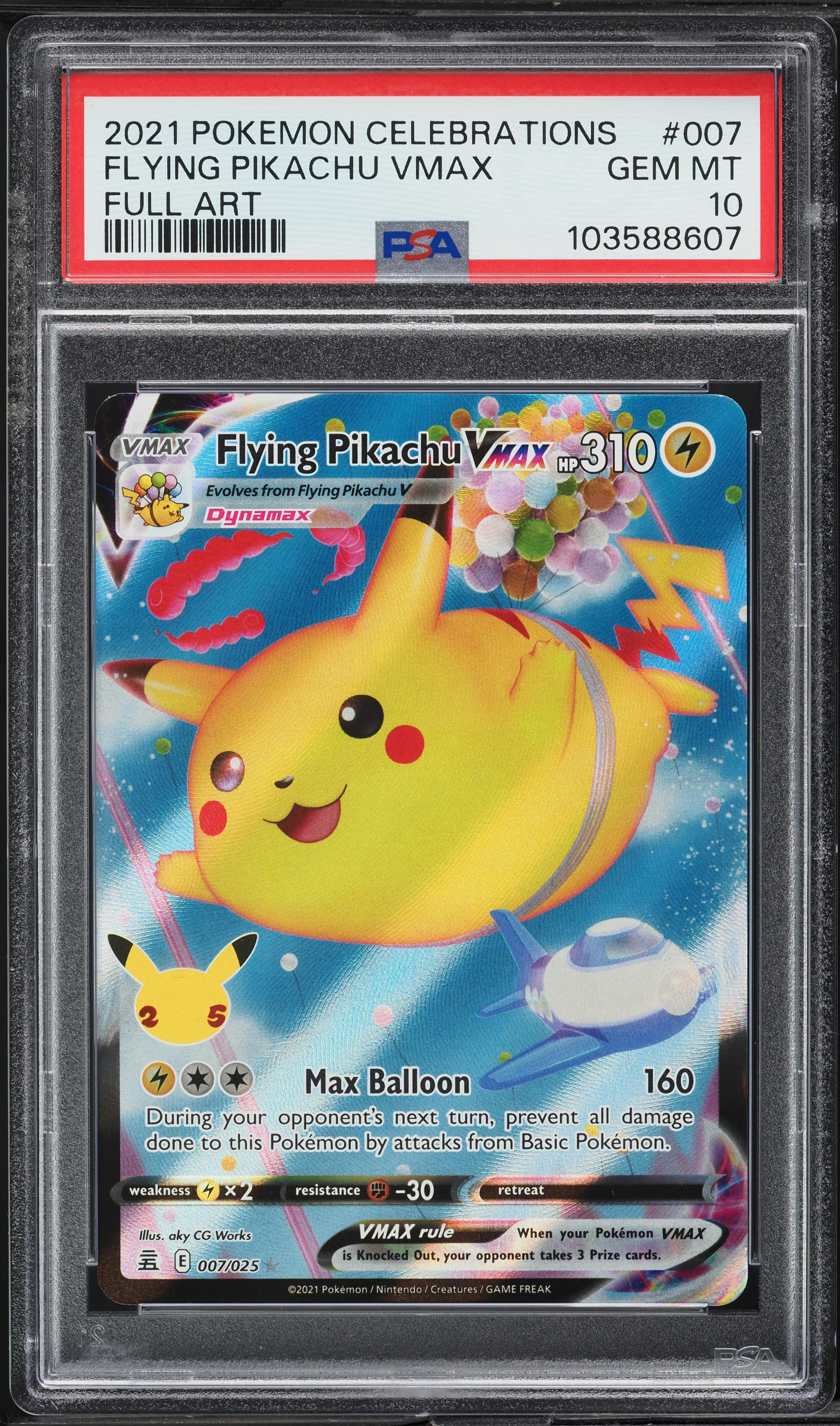 2021 Pokemon Sword & Shield Celebrations Flying Pikachu VMAX #7