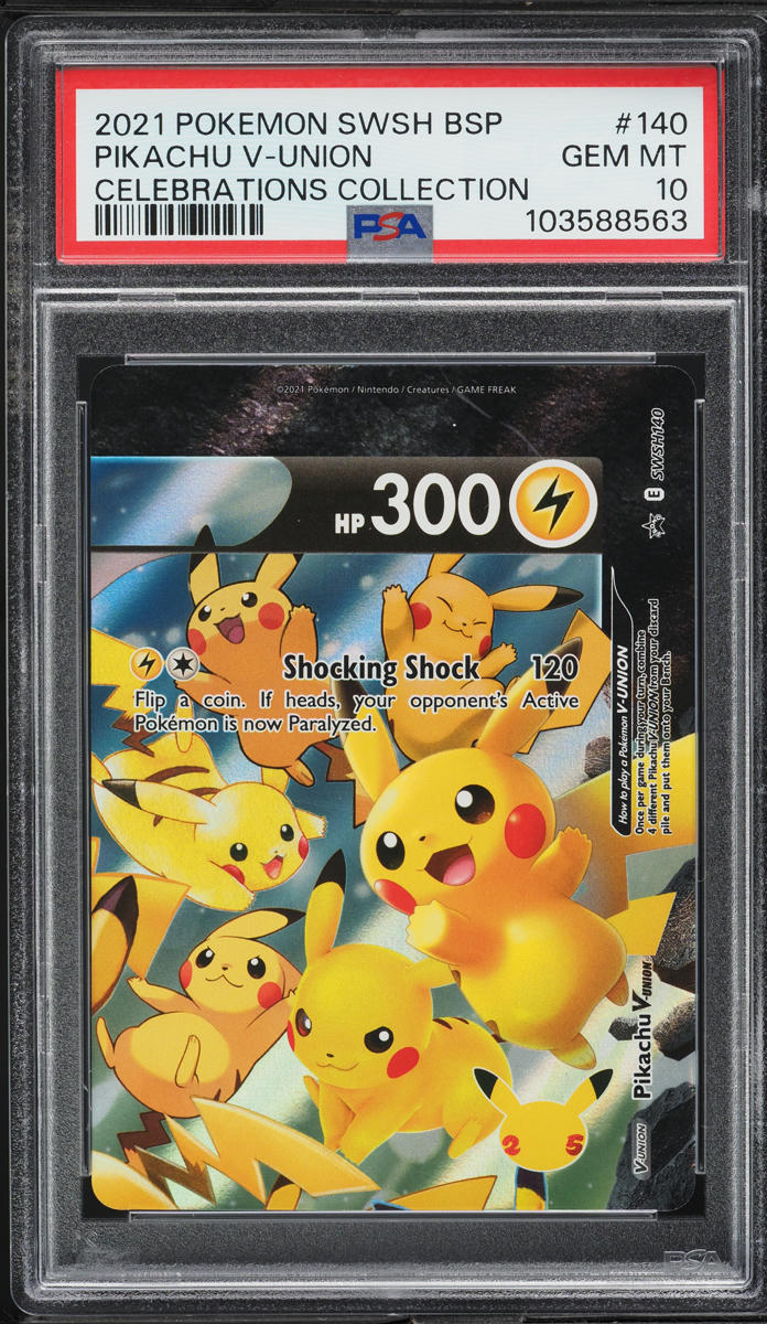 2021 Pokemon SWSH Black Star Promo Celebrations Pikachu V Union #140 PSA 10  GEM on Fanatics Collect