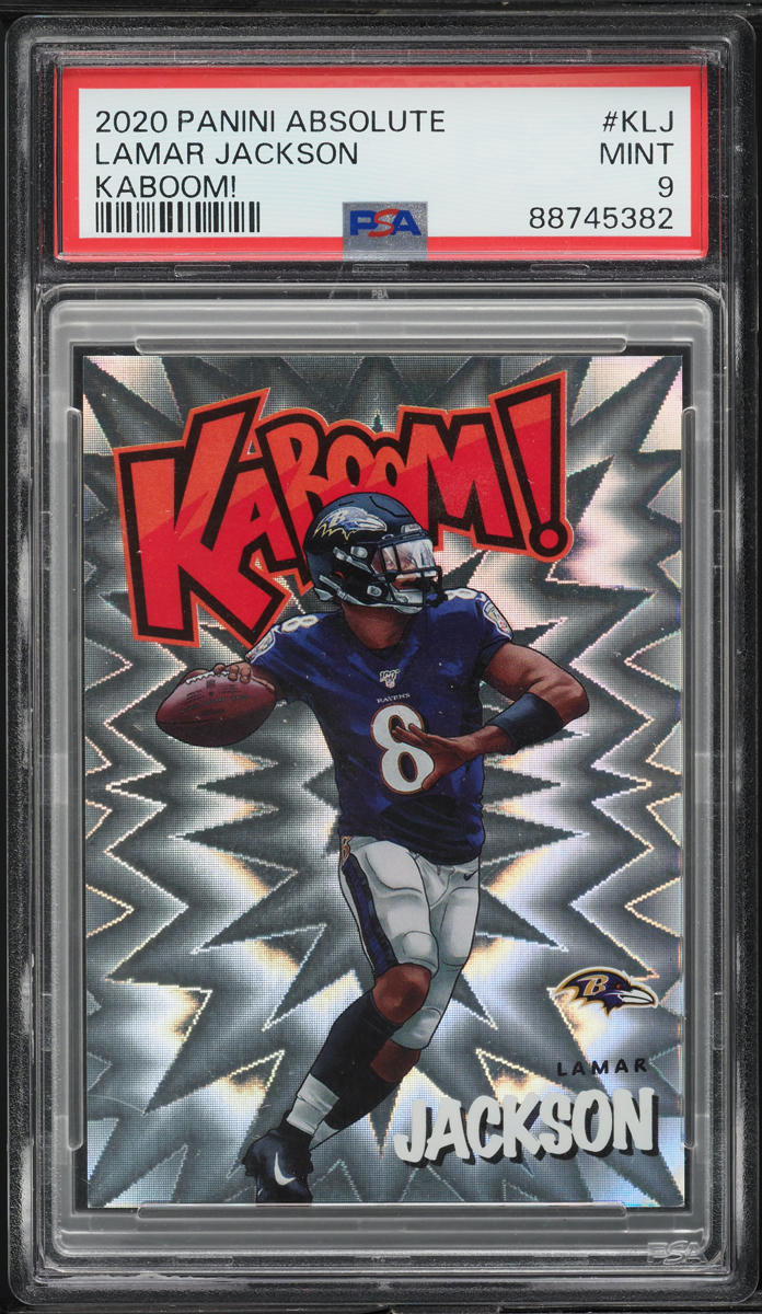 2020 Absolute Kaboom! Lamar Jackson #KLJ PSA 9 MINT