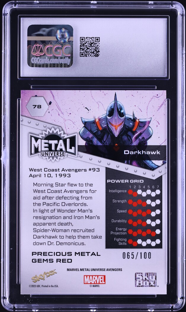 2024 Upper Deck Marvel Metal Universe Avengers PMG Red Darkhawk