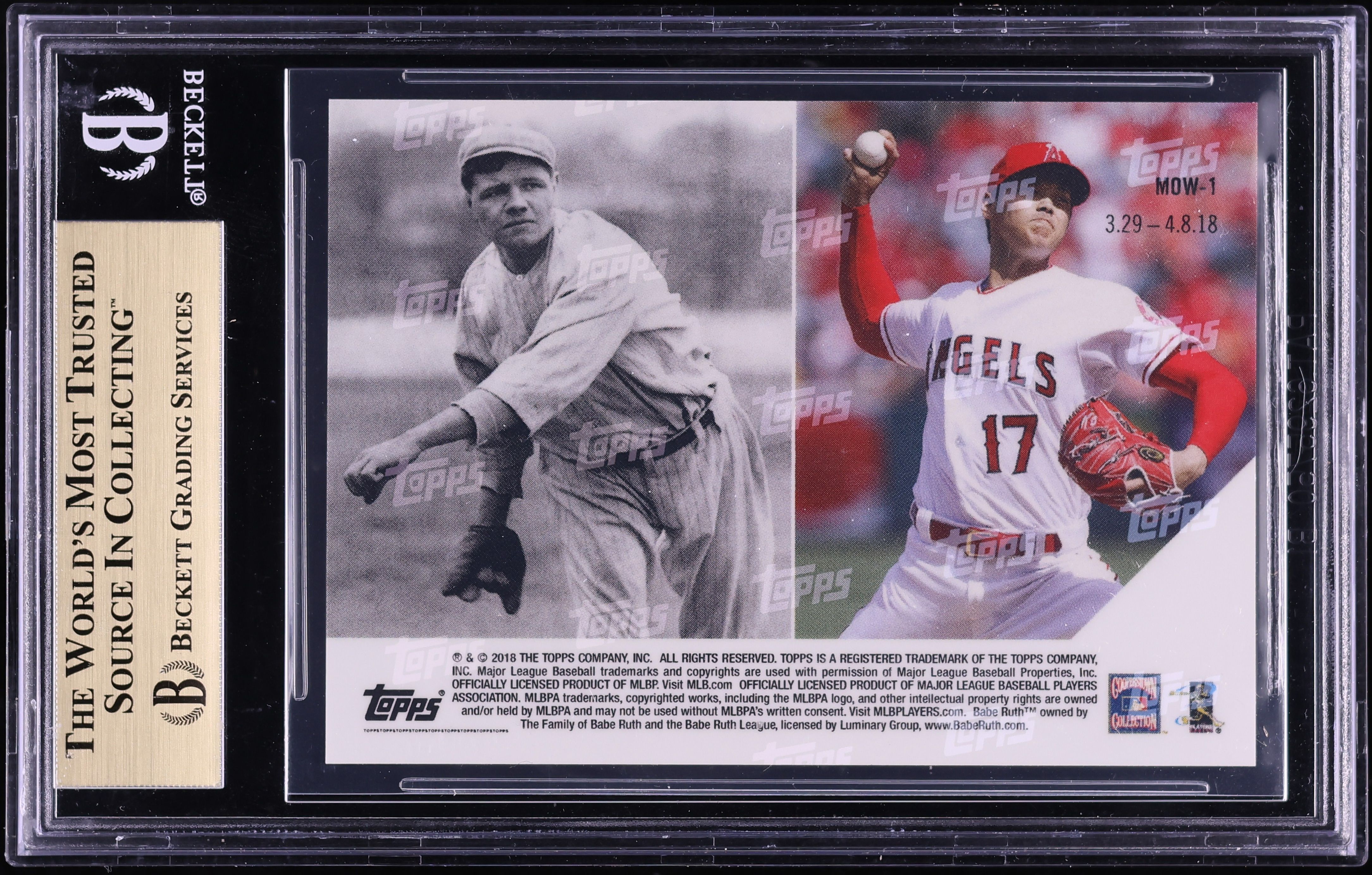 2018 Topps Now Moment Of The Week Babe Ruth Shohei Ohtani ROOKIE