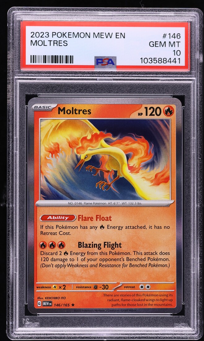 2023 Pokemon Scarlet & Violet 151 Holo Moltres #146 PSA 10 GEM MINT