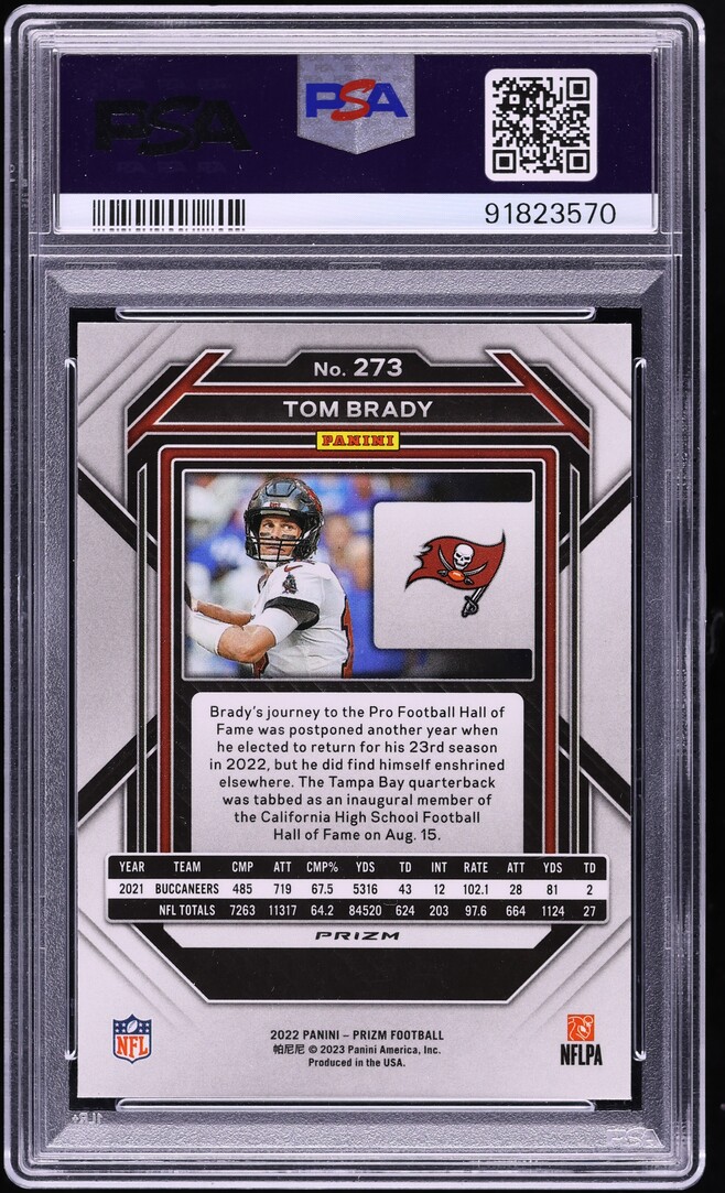 2022 Panini Prizm Red White Blue Tom Brady #273 PSA 10 GEM MINT